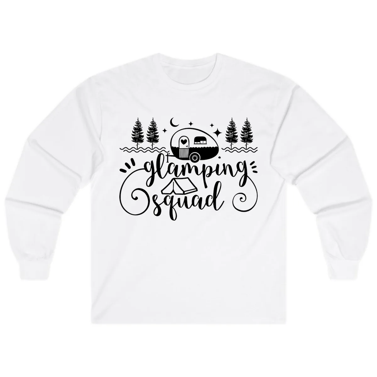 Glamping Squad Goals Long Sleeve in White