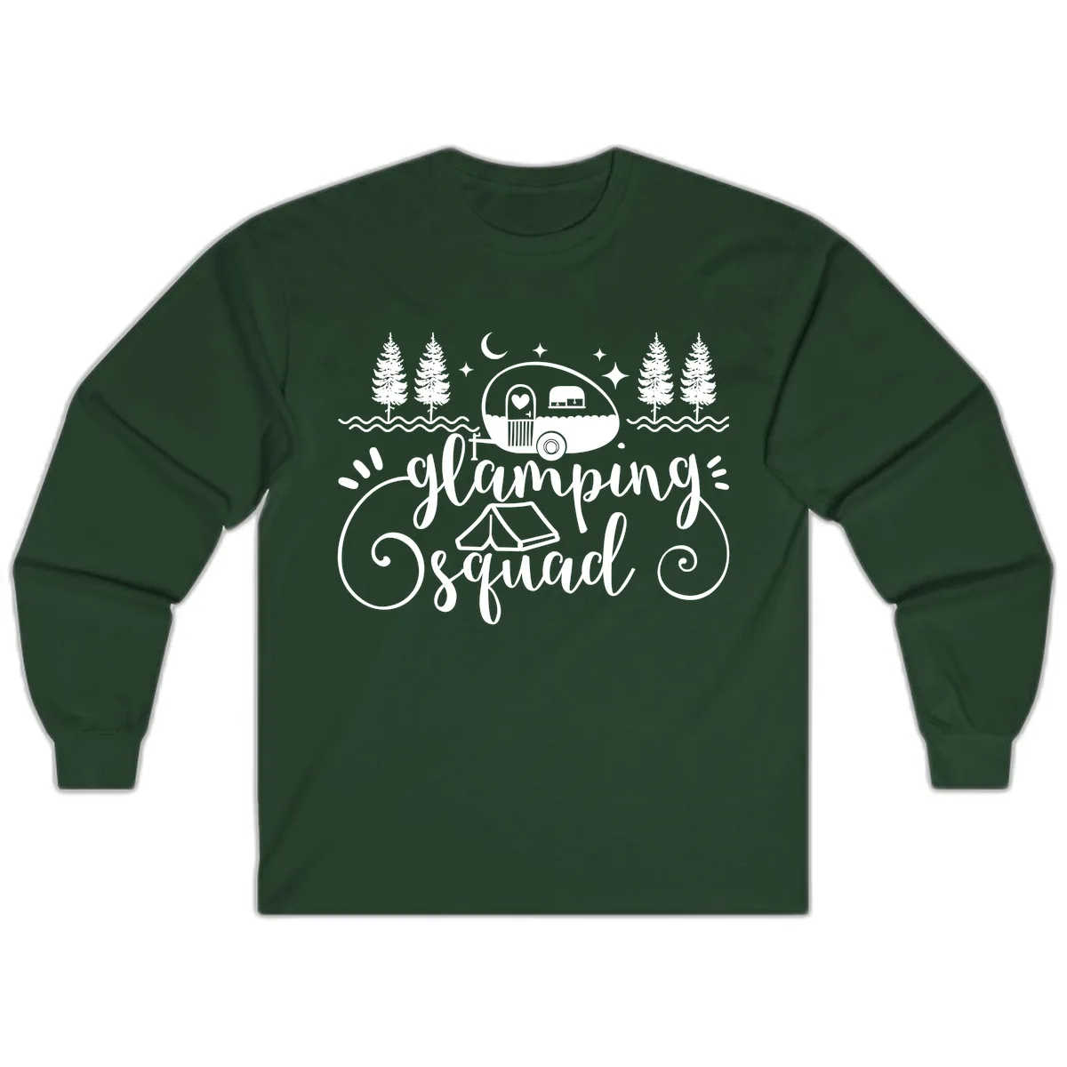 Glamping Squad Goals Long Sleeve in Forest Green