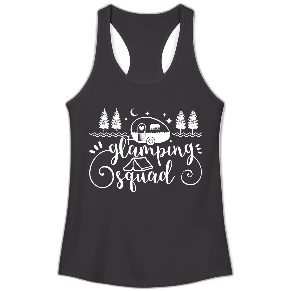Glamping Squad Goals Ladies Tank in Black