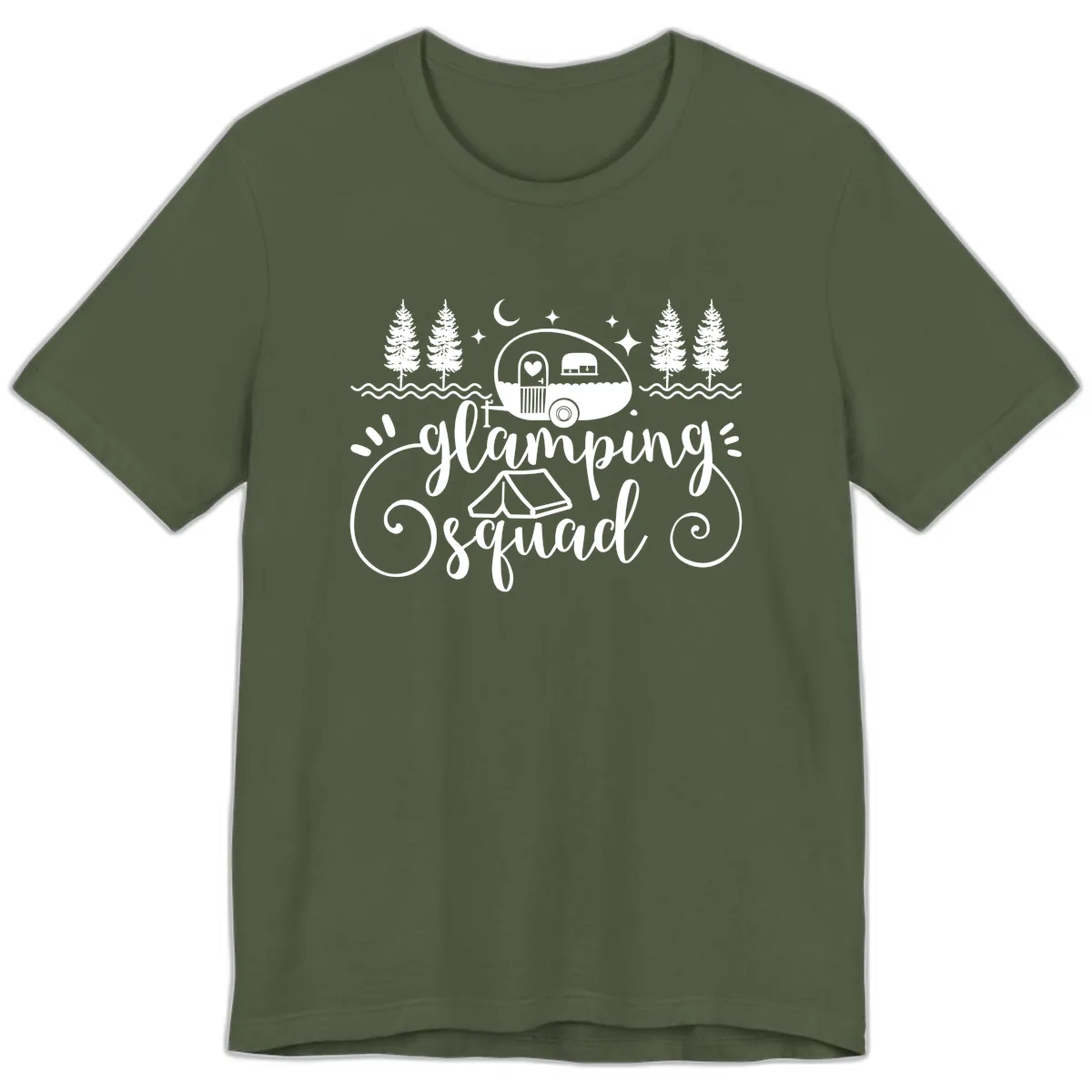 Glamping Squad Goals Premium T-Shirt in Military Green