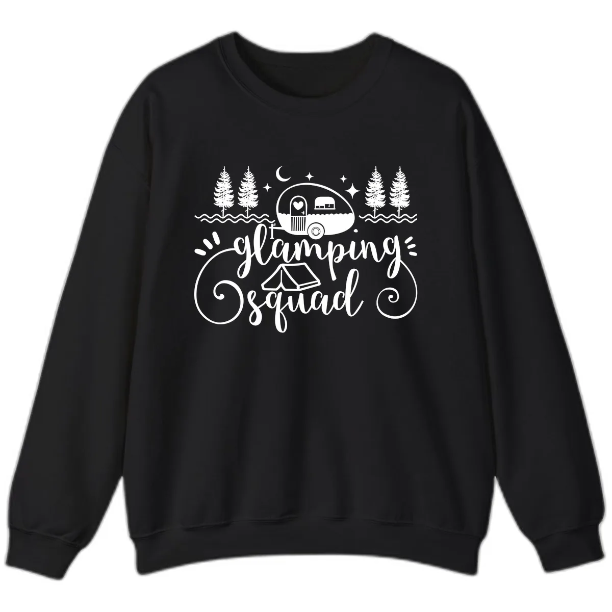 Glamping Squad Goals Sweatshirt in Black