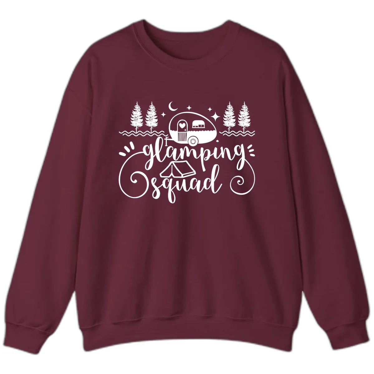 Glamping Squad Goals Sweatshirt in Maroon