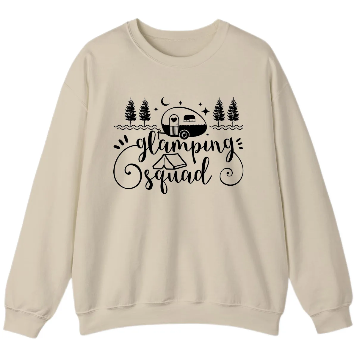Glamping Squad Goals Sweatshirt in Sand