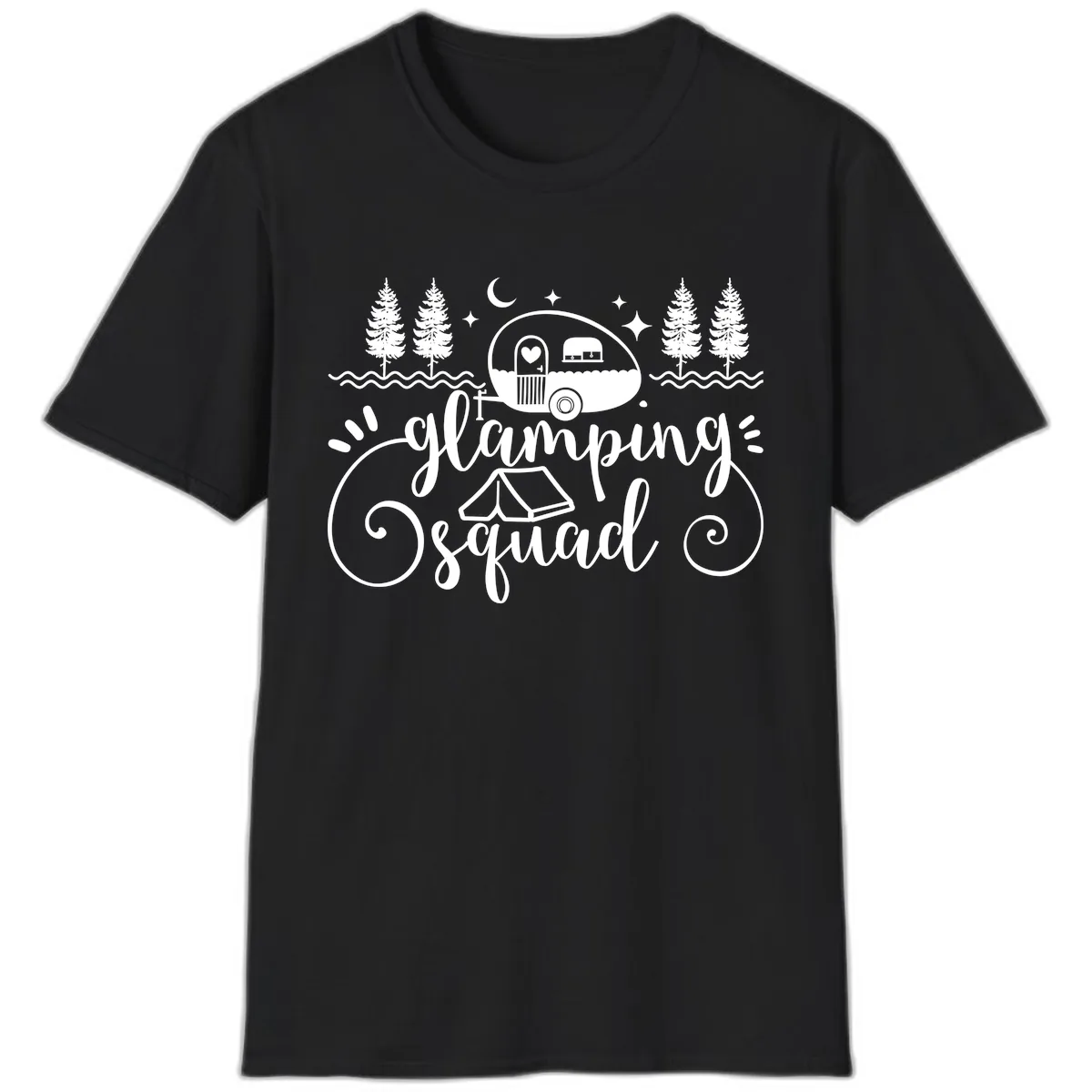 Glamping Squad Goals T-Shirt in Black