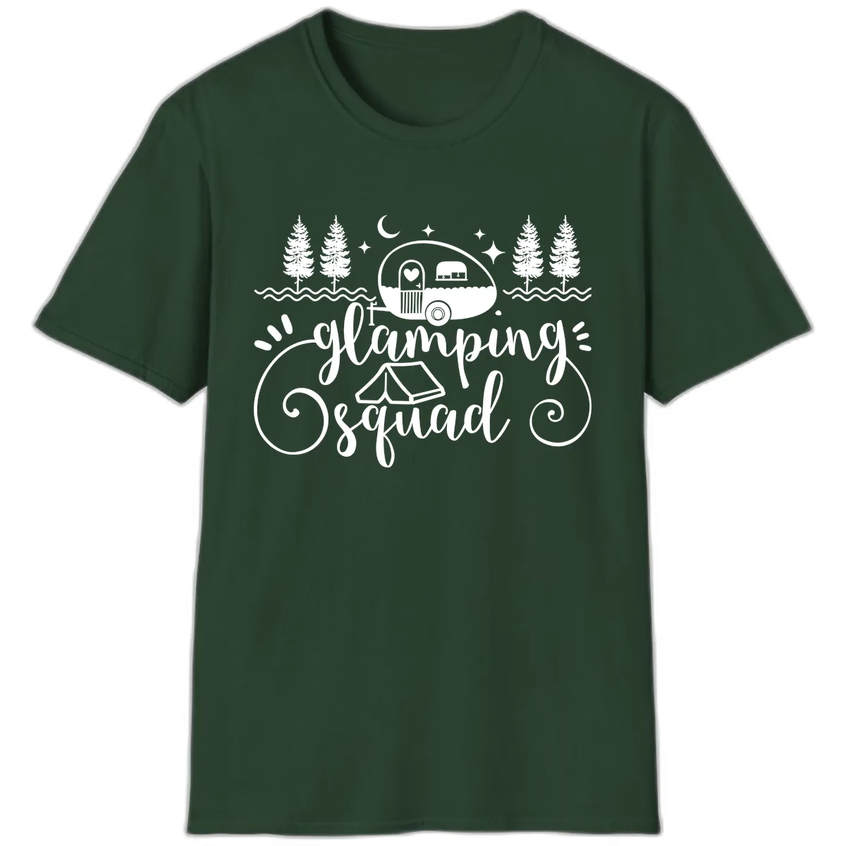Glamping Squad Goals T-Shirt in Forest Green