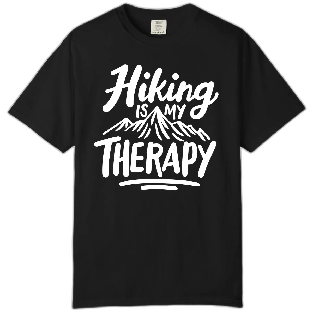 Hiking Is My Therapy Comfort Color in Black