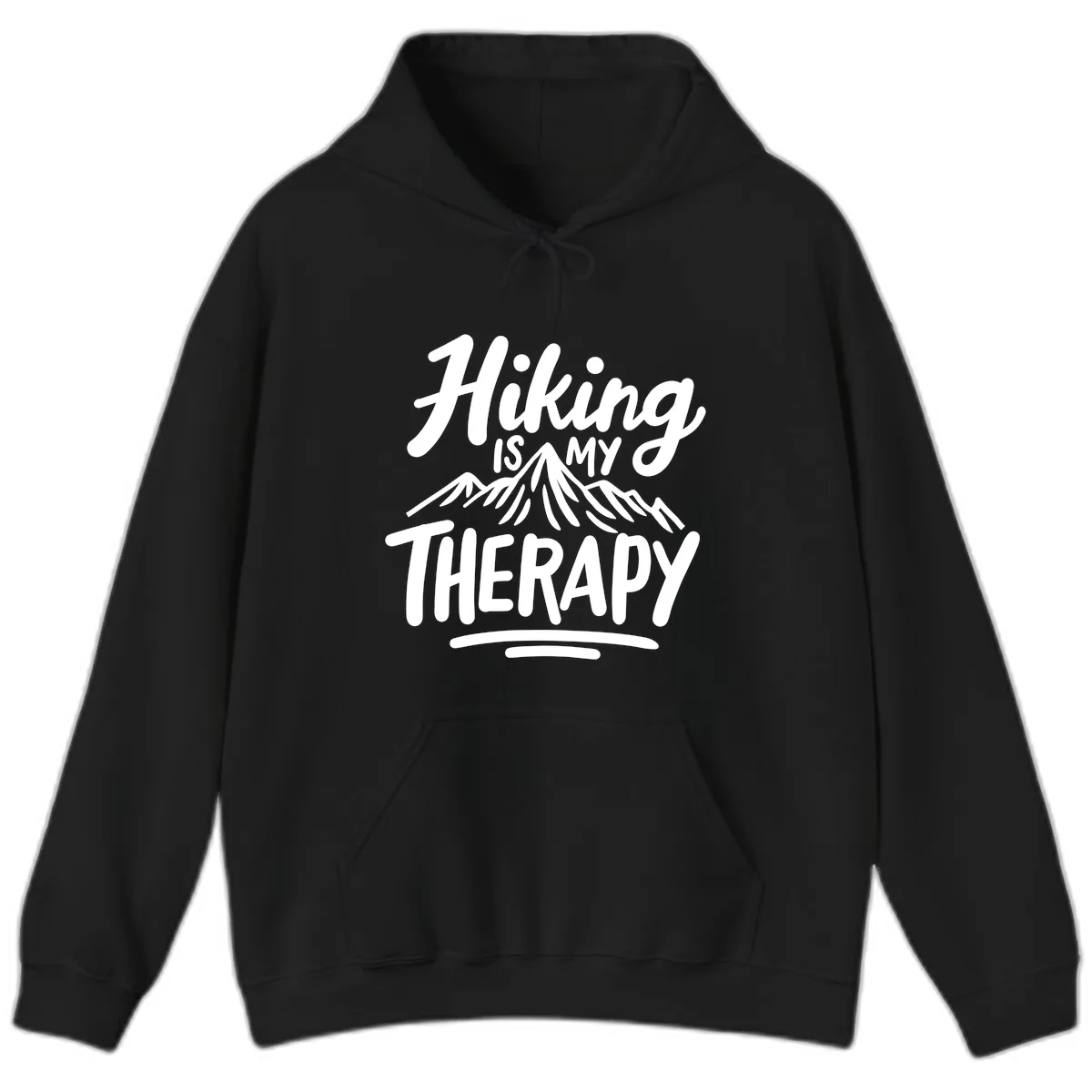 Hiking Is My Therapy Hoodie in Black