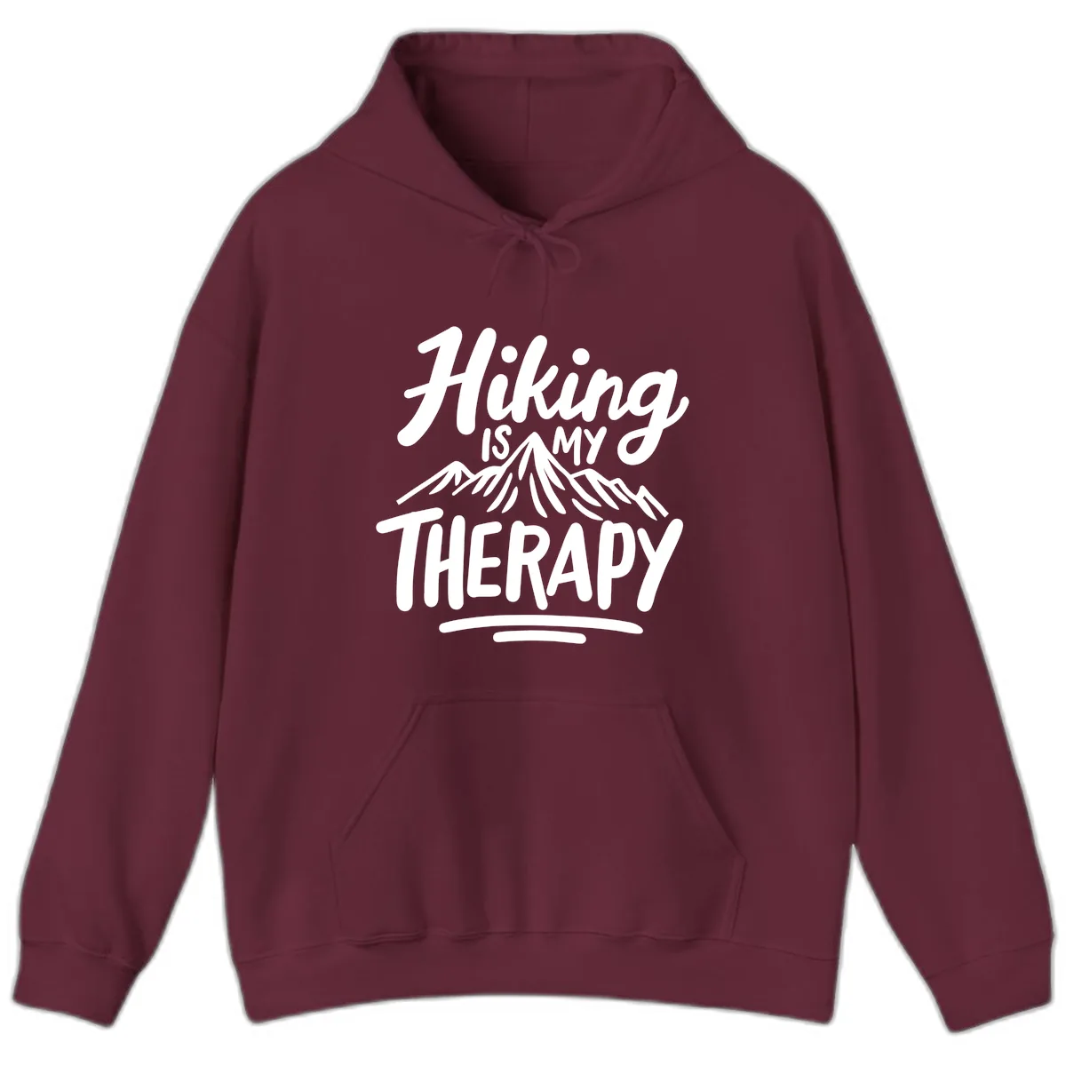 Hiking Is My Therapy Hoodie in Maroon