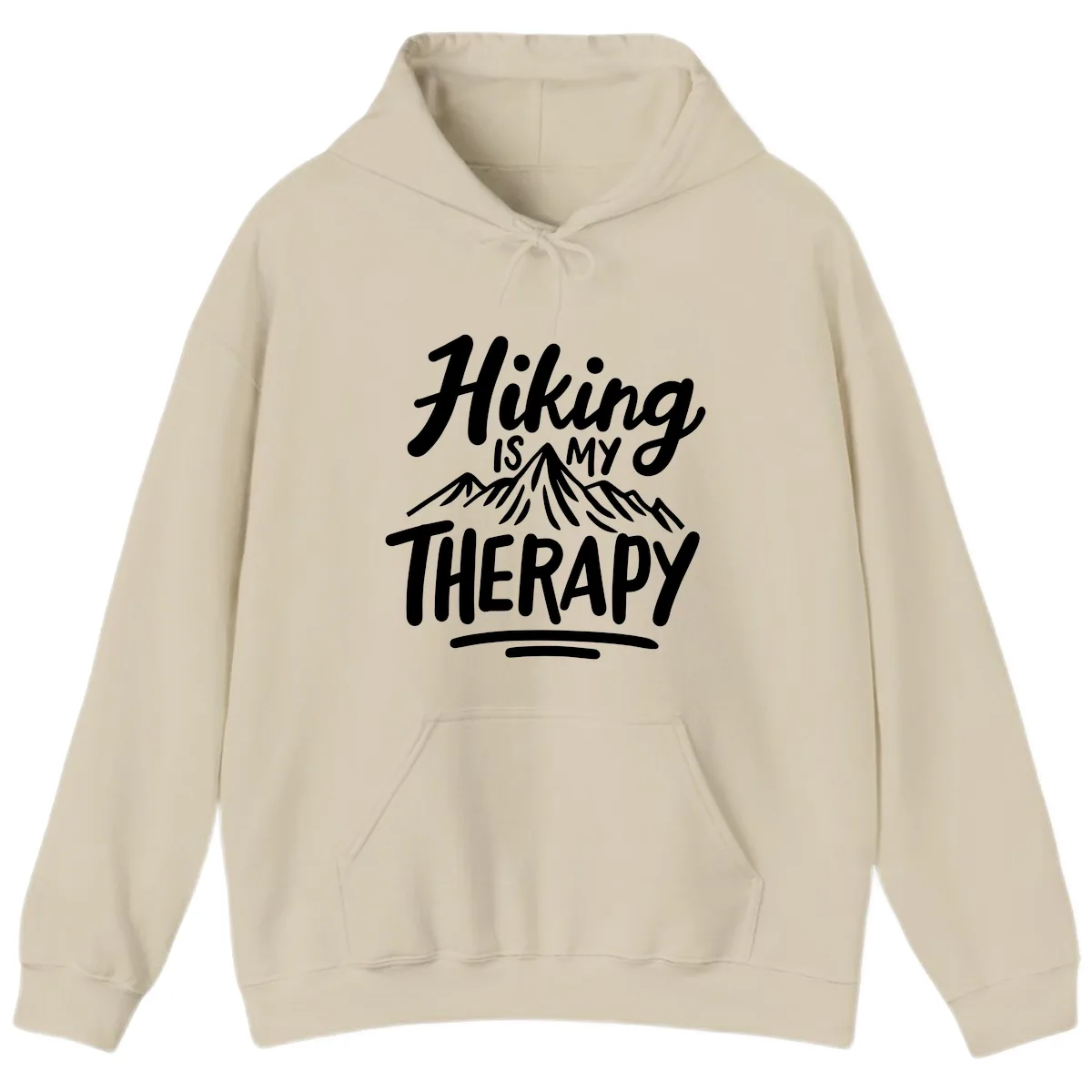 Hiking Is My Therapy Hoodie in Sand