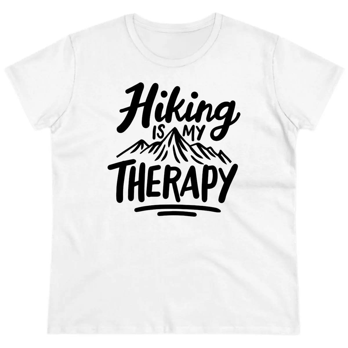 Hiking Is My Therapy Ladies Tee in White