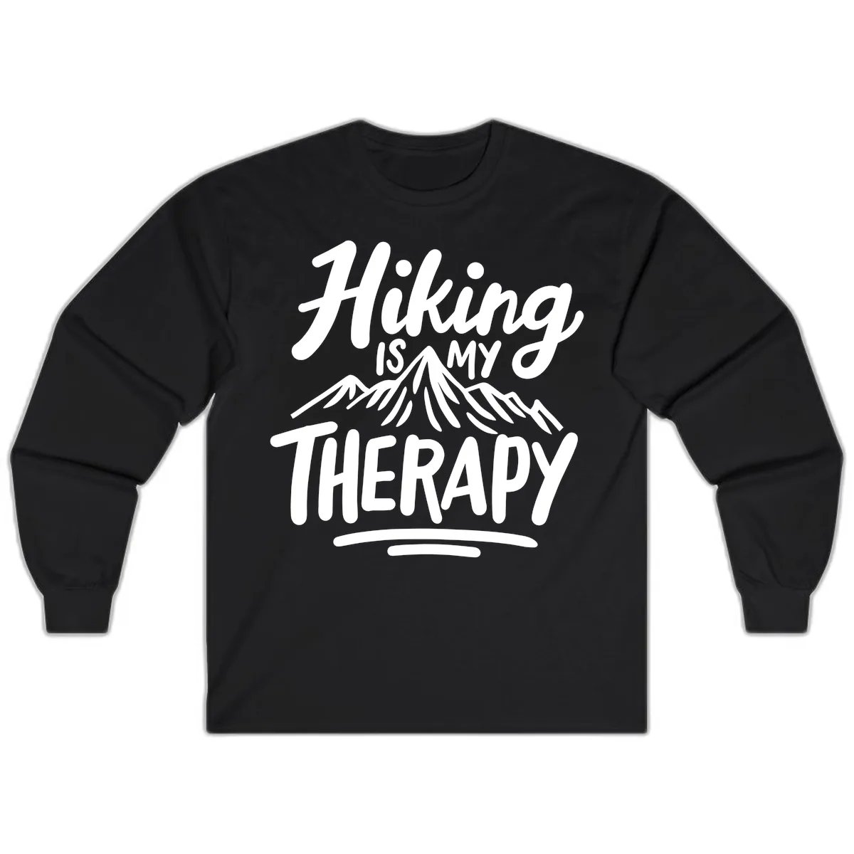 Hiking Is My Therapy Long Sleeve in Black