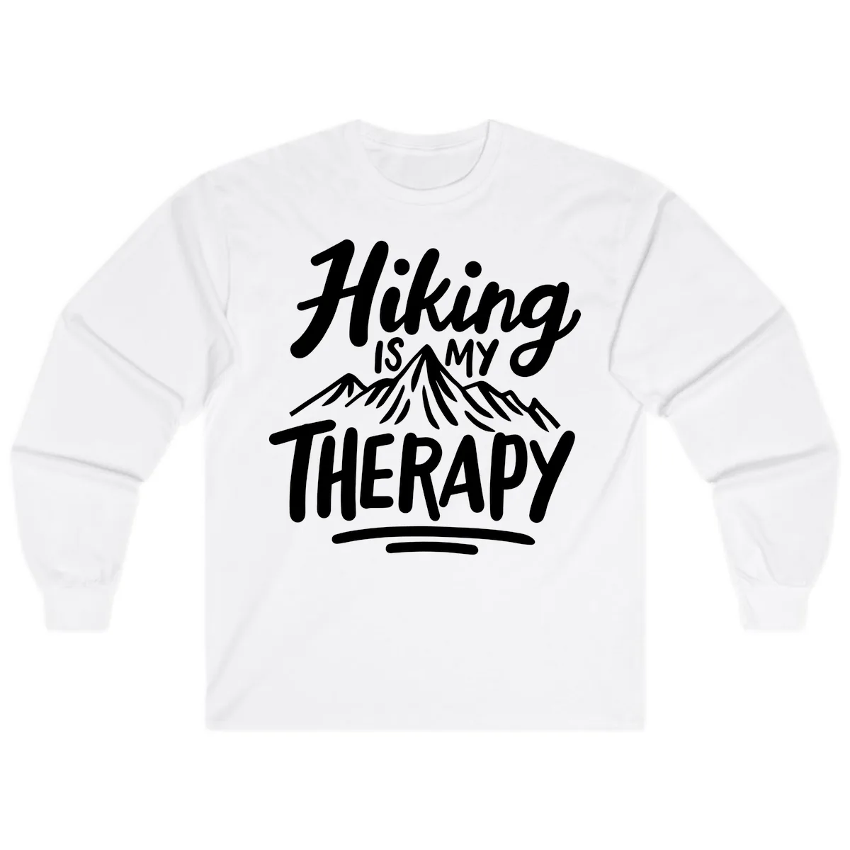 Hiking Is My Therapy Long Sleeve in White