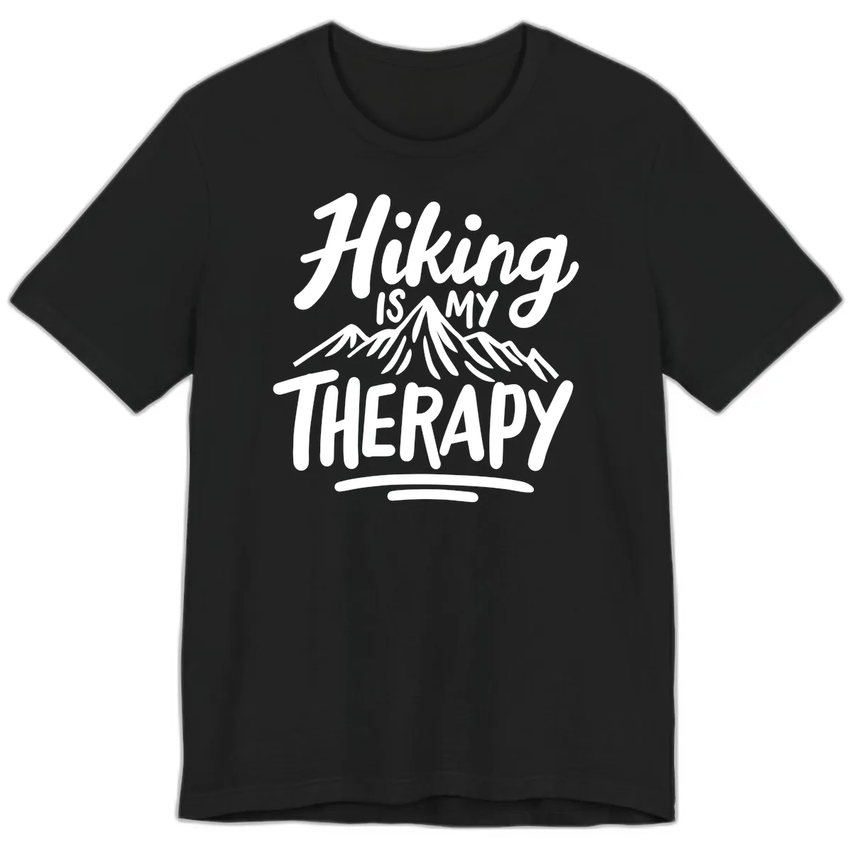 Hiking Is My Therapy Premium T-Shirt in Black