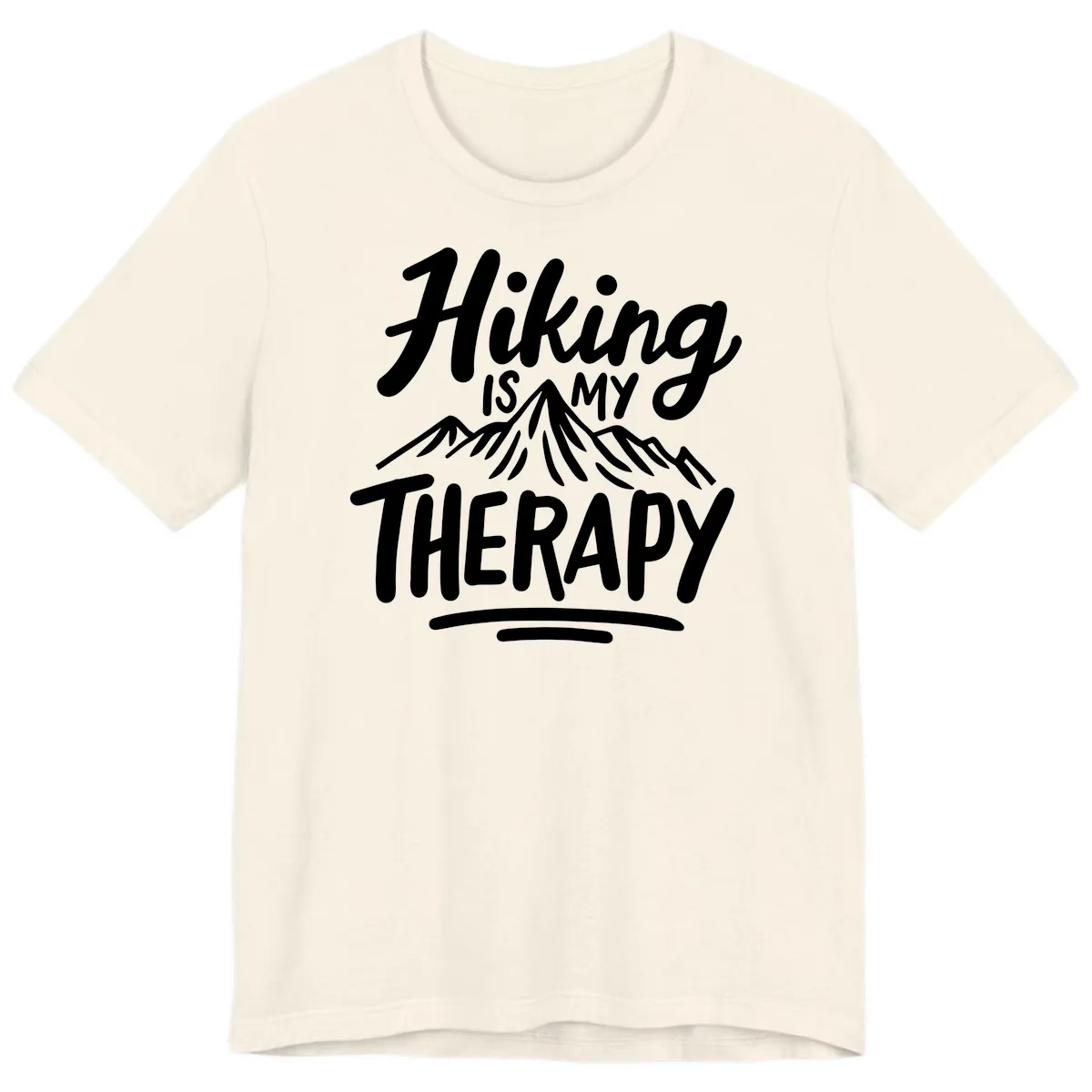 Hiking Is My Therapy Premium T-Shirt in Natural