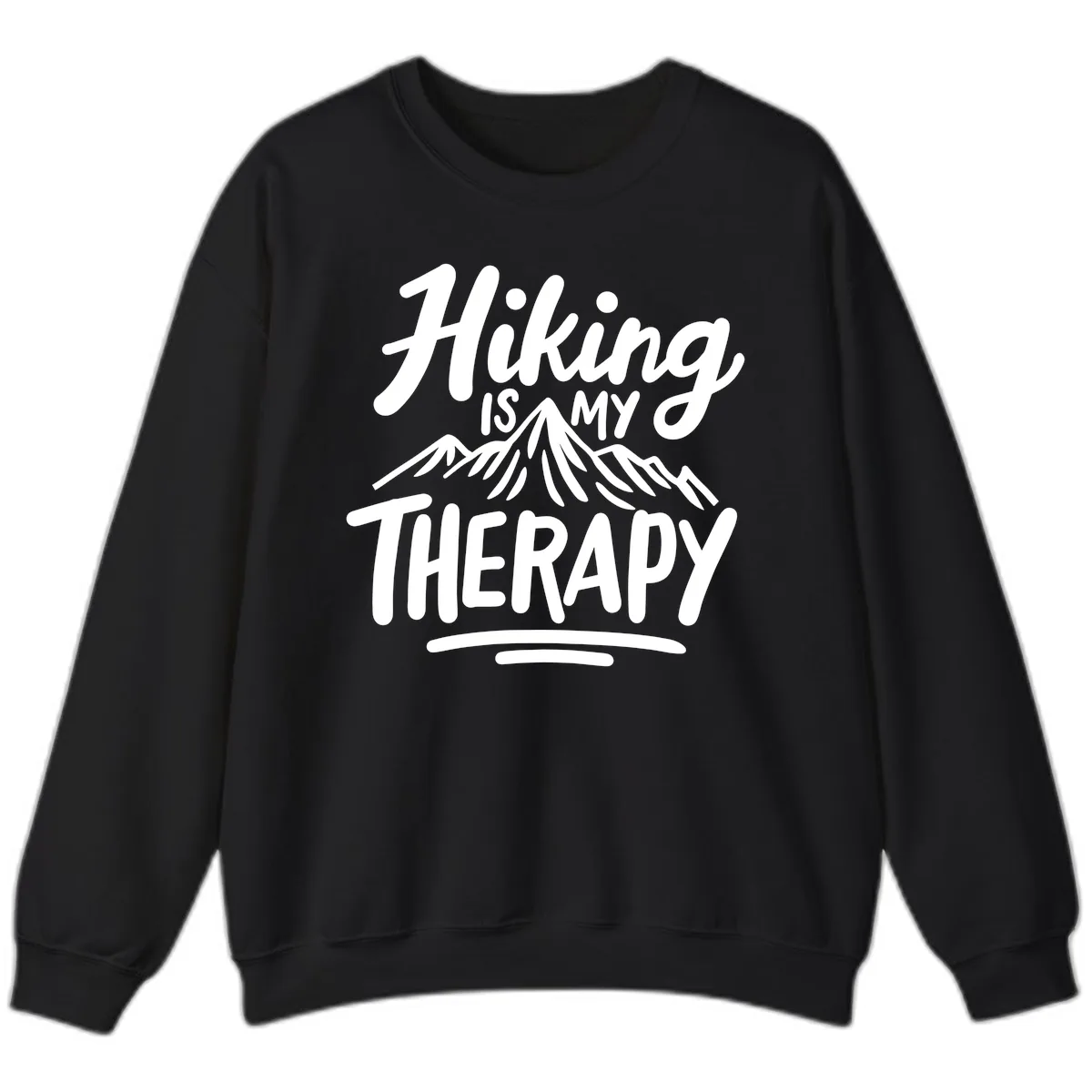 Hiking Is My Therapy Sweatshirt in Black