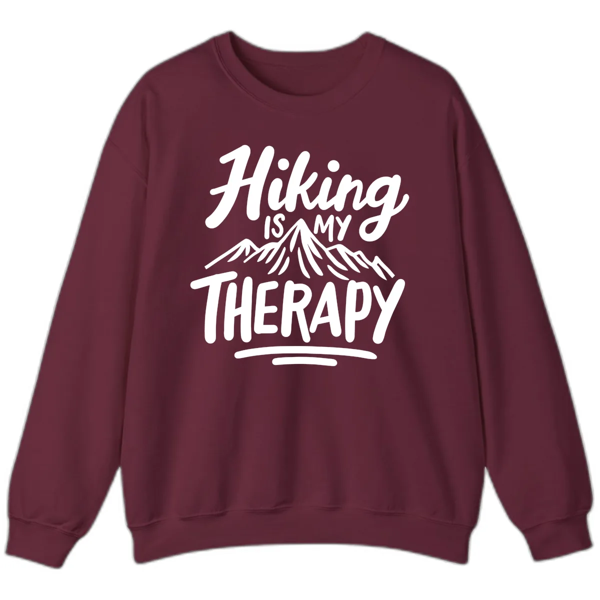 Hiking Is My Therapy Sweatshirt in Maroon