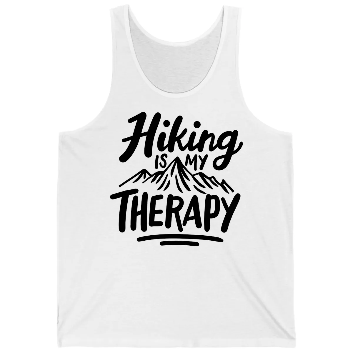 Hiking Is My Therapy Tank in White