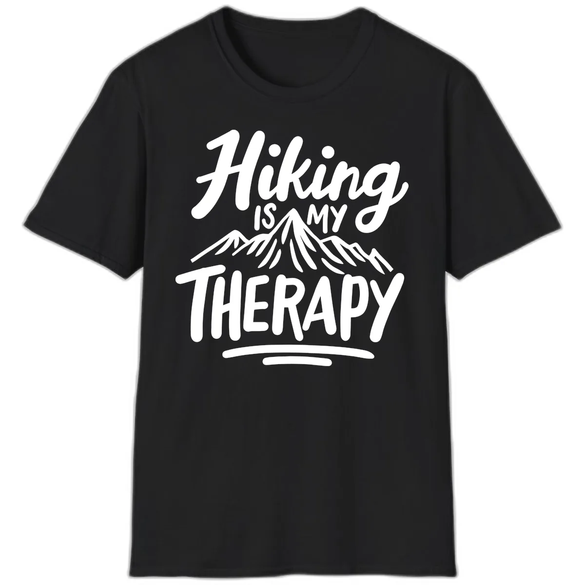 Hiking Is My Therapy T-Shirt in Black
