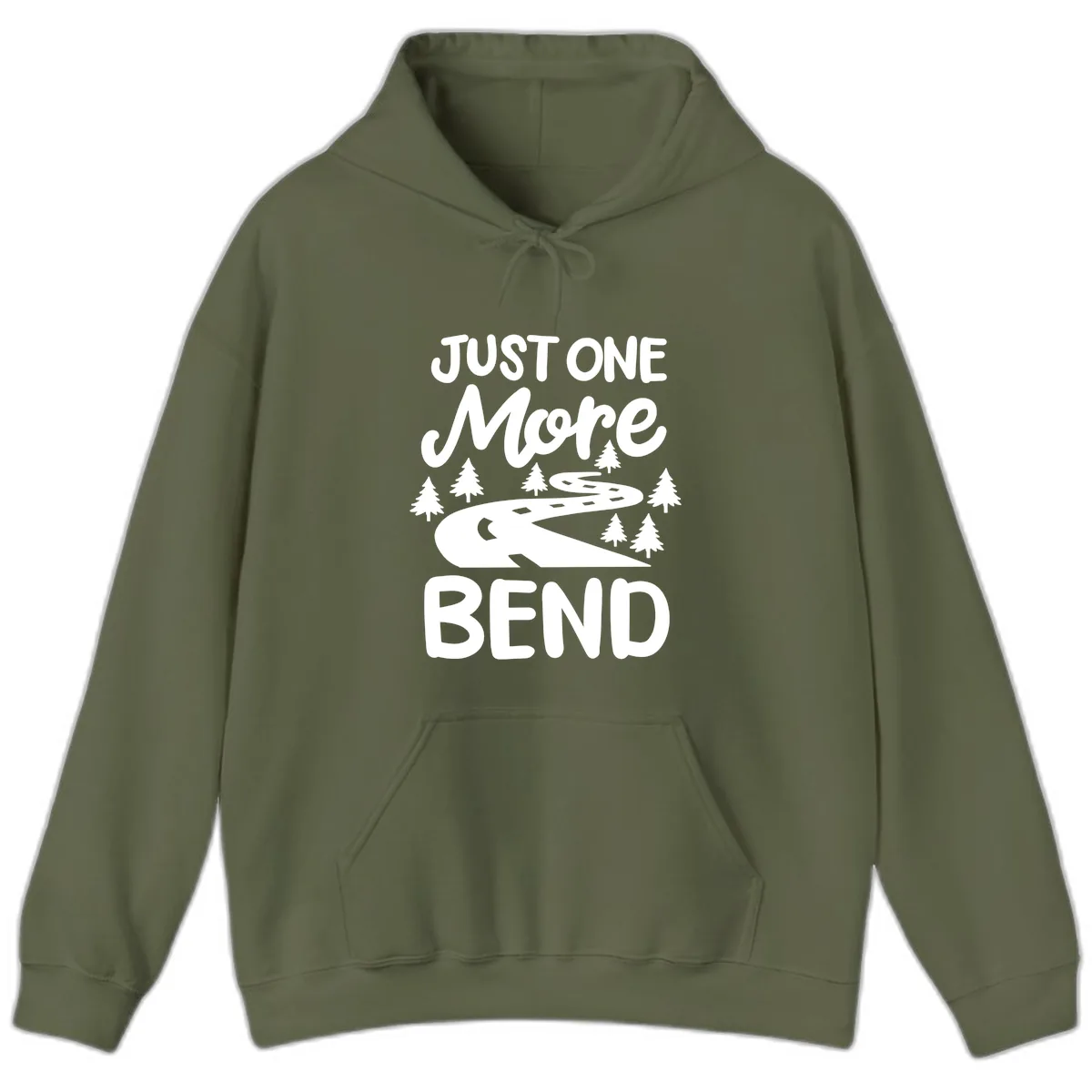 Just One More Bend Hoodie in Military Green