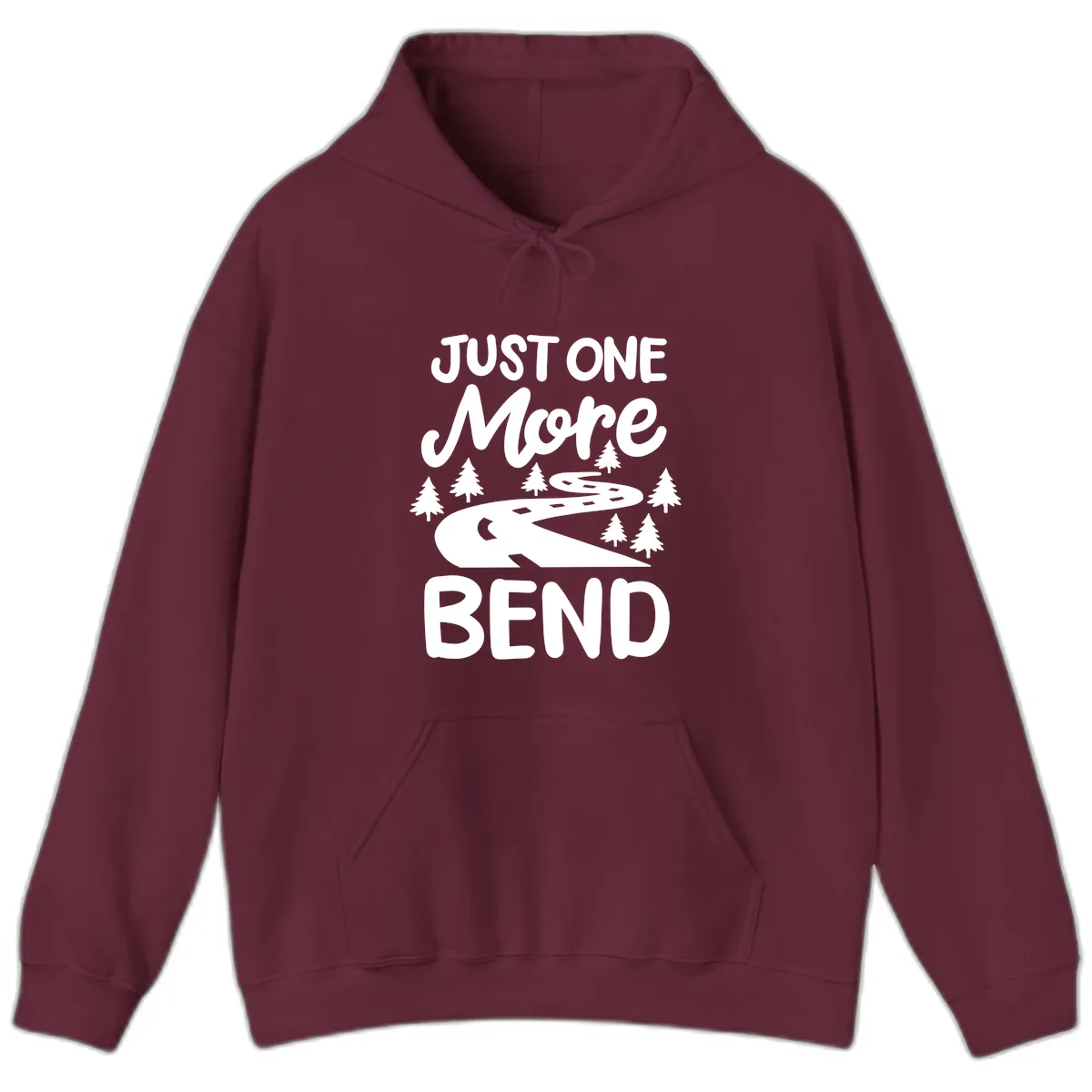 Just One More Bend Hoodie in Maroon
