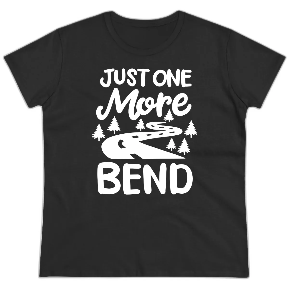 Just One More Bend Ladies Tee in Black