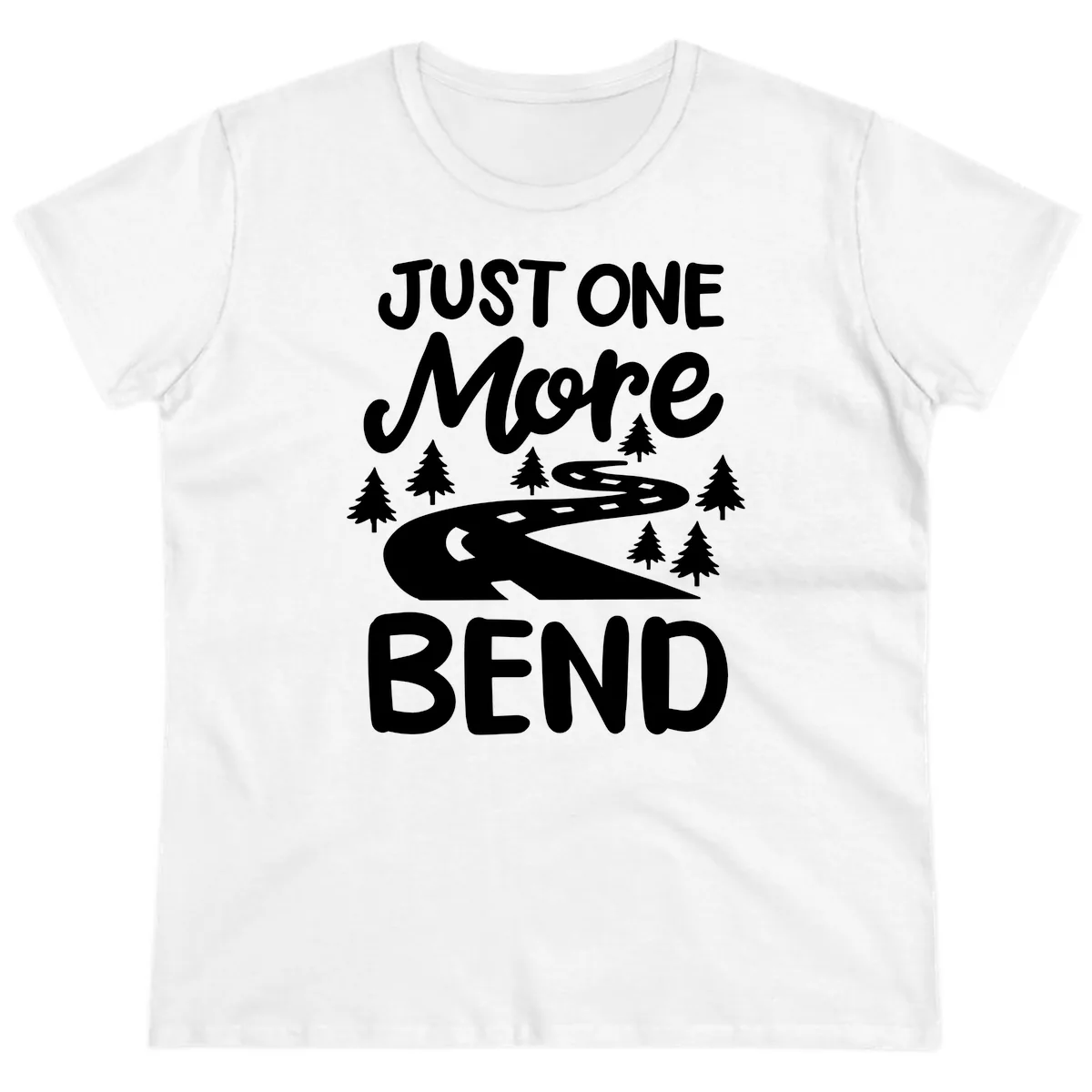 Just One More Bend Ladies Tee in White