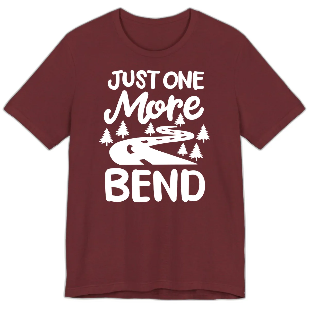 Just One More Bend Premium T-Shirt in Heather Cardinal