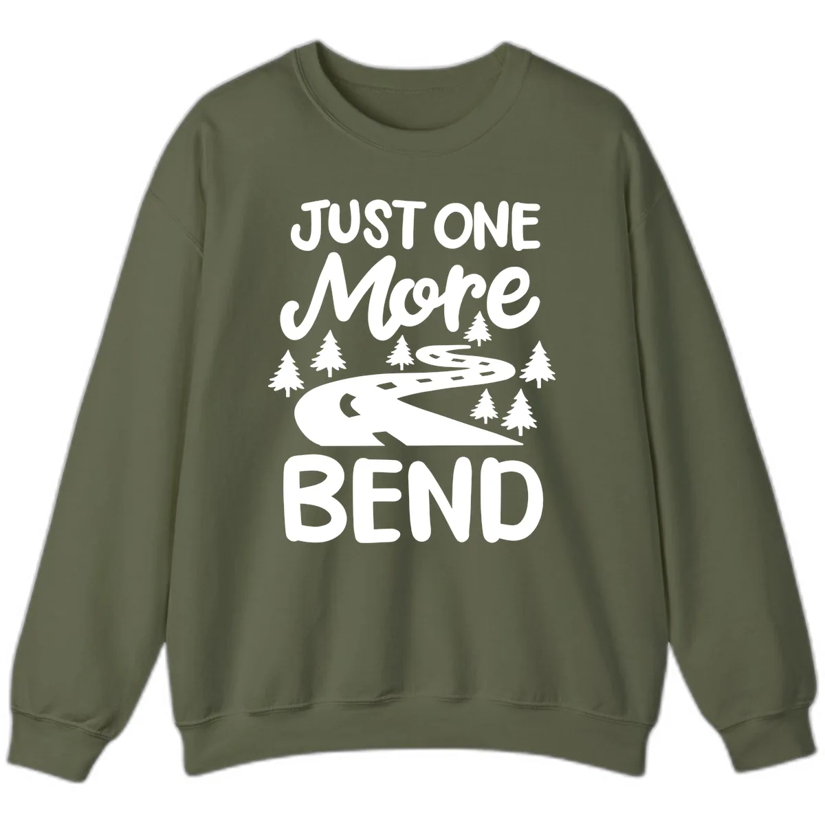 Just One More Bend Sweatshirt in Military Green