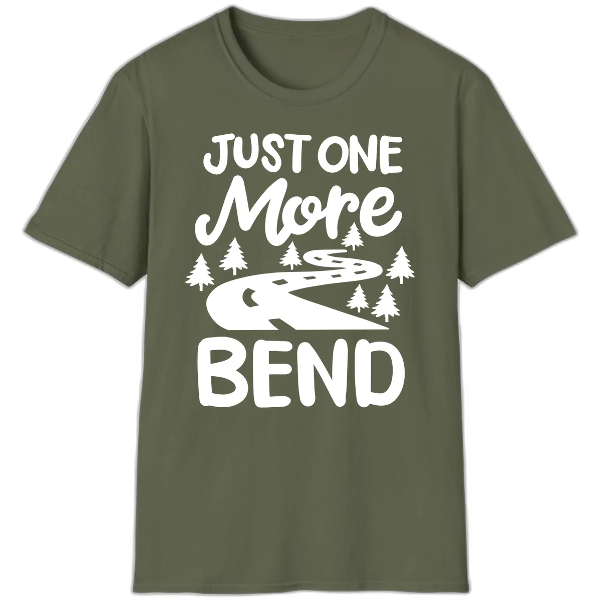 Just One More Bend T-Shirt in Military Green