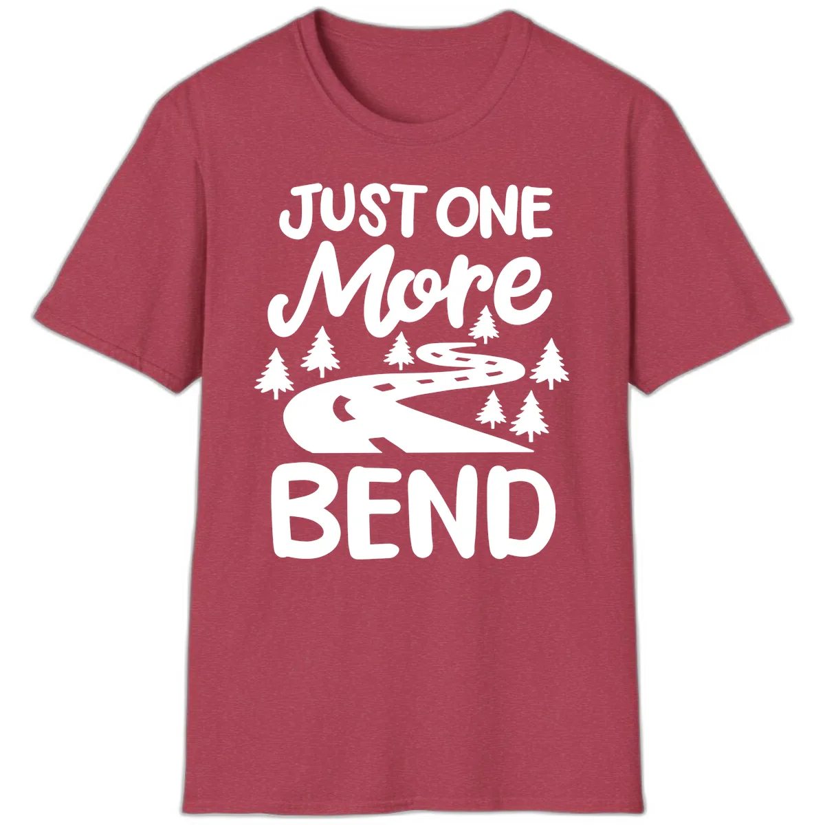 Just One More Bend T-Shirt in Heather Cardinal