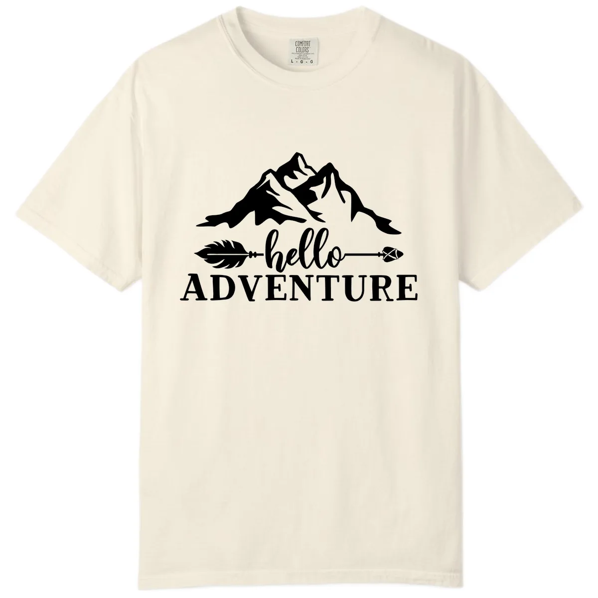 Hello Adventure Mountain Arrows Comfort Color in Ivory
