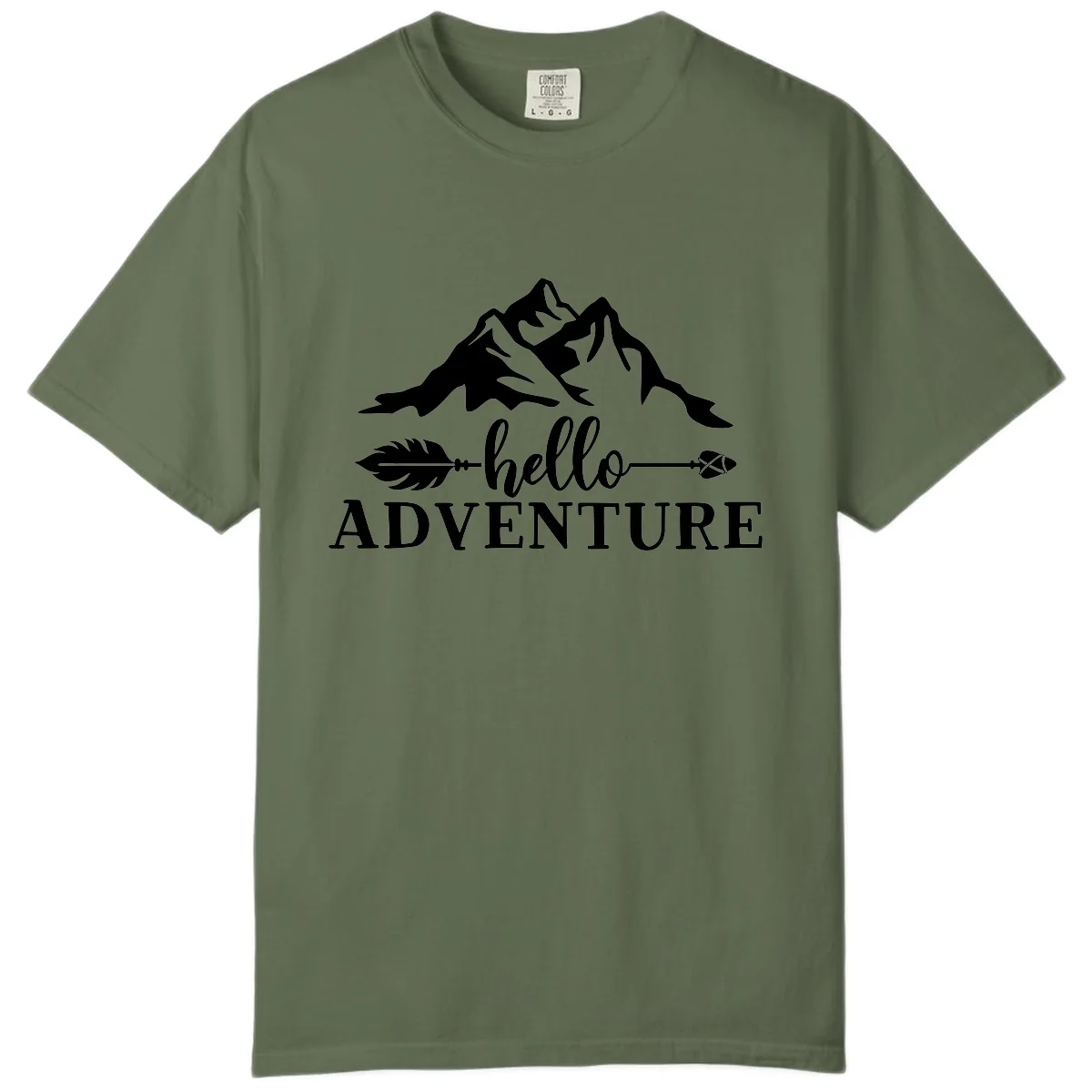 Hello Adventure Mountain Arrows Comfort Color in Sage