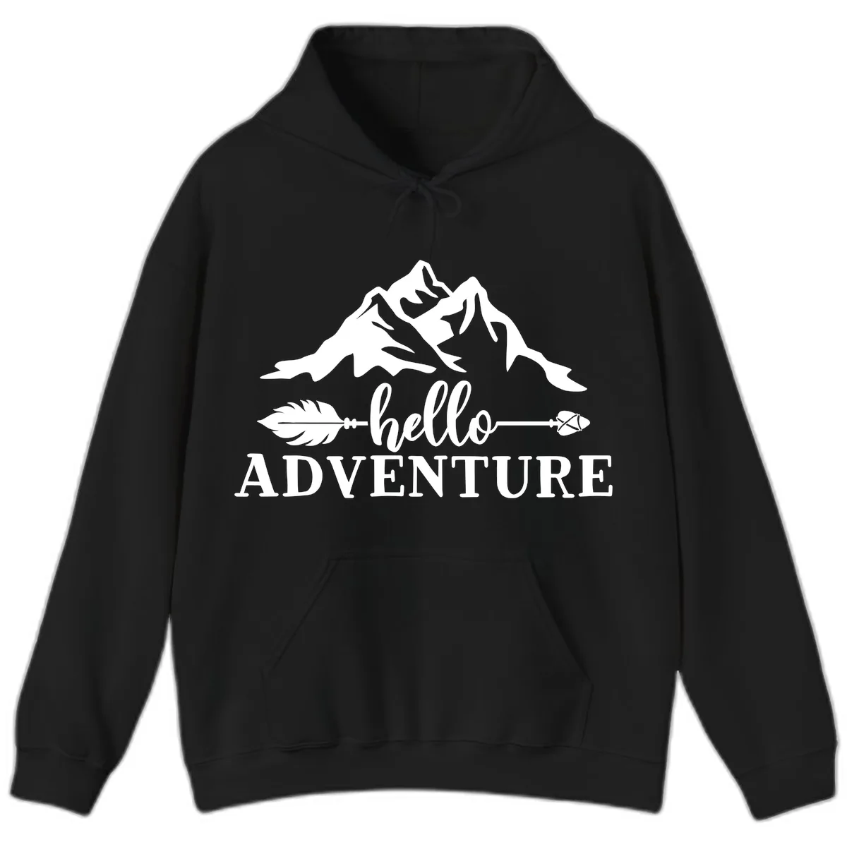 Hello Adventure Mountain Arrows Hoodie in Black
