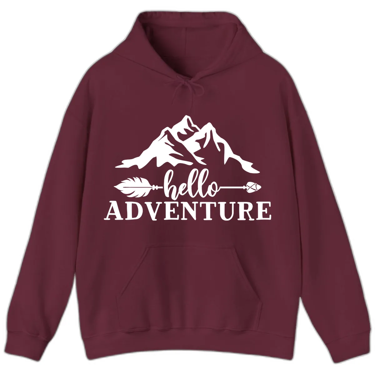 Hello Adventure Mountain Arrows Hoodie in Maroon