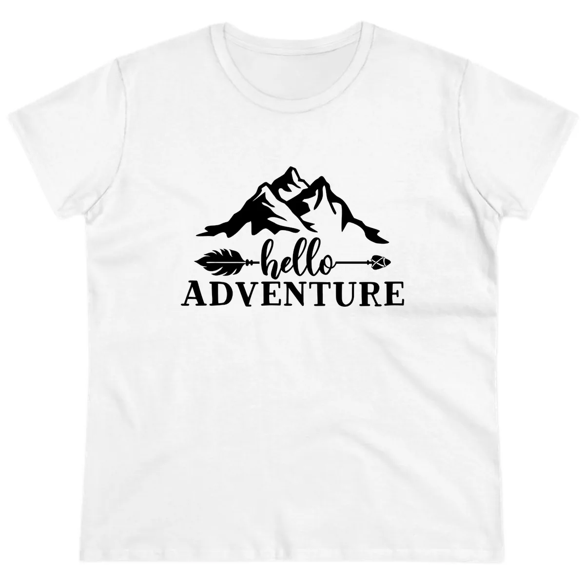 Hello Adventure Mountain Arrows Ladies Tee in White