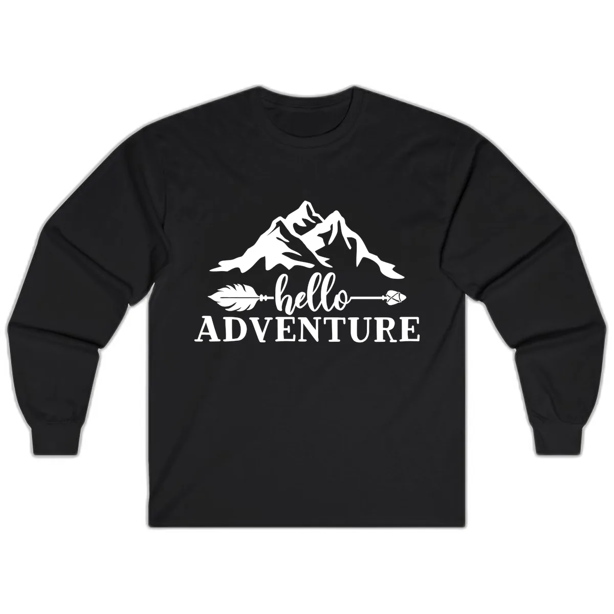 Hello Adventure Mountain Arrows Long Sleeve in Black
