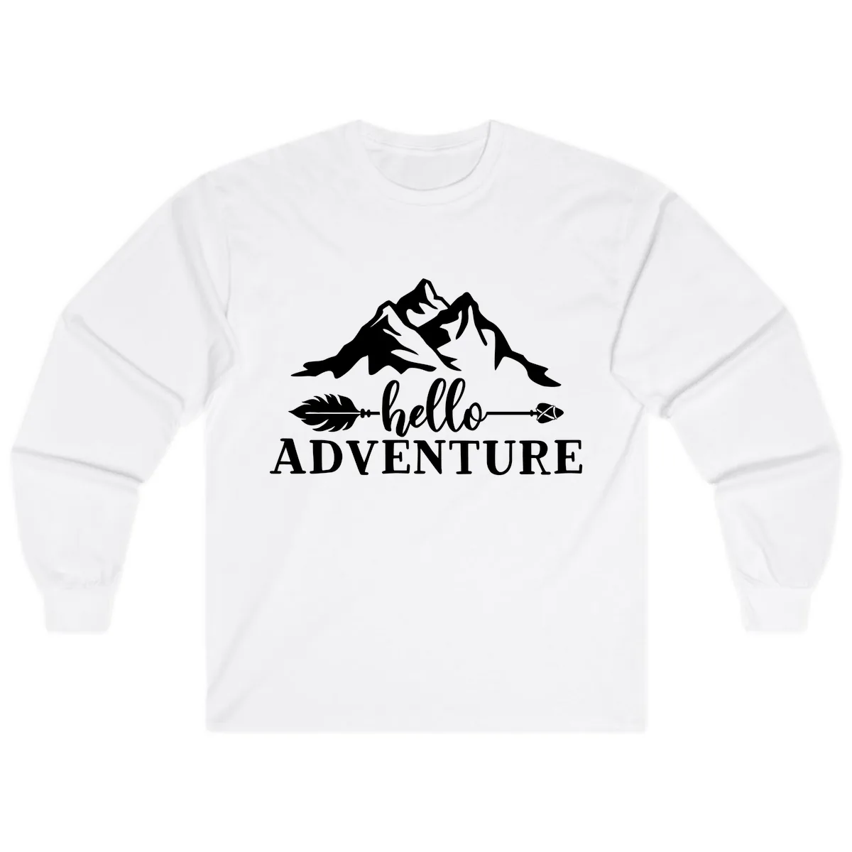 Hello Adventure Mountain Arrows Long Sleeve in White
