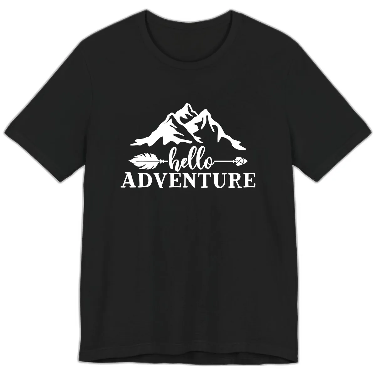 Hello Adventure Mountain Arrows Premium T-Shirt in Black