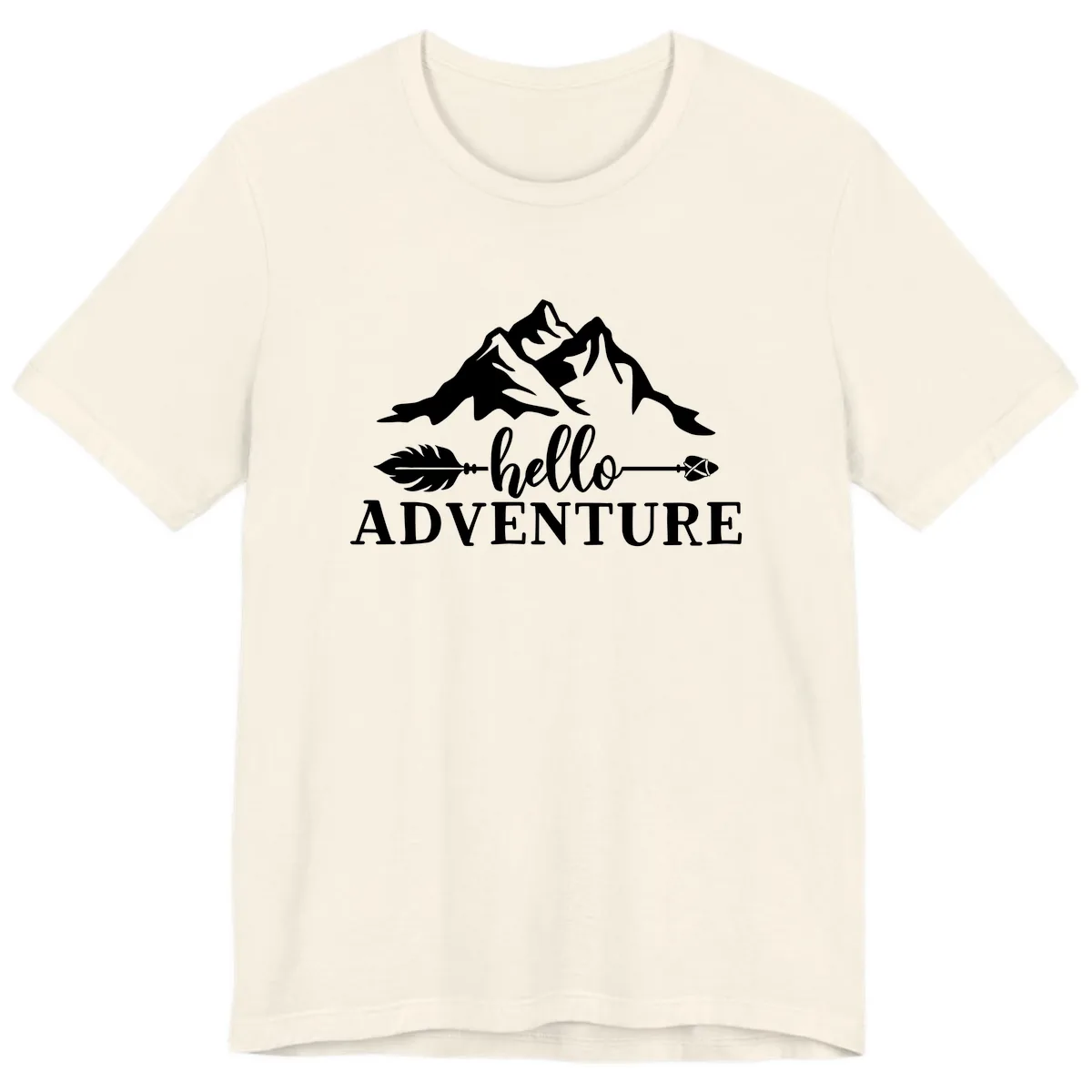 Hello Adventure Mountain Arrows Premium T-Shirt in Natural