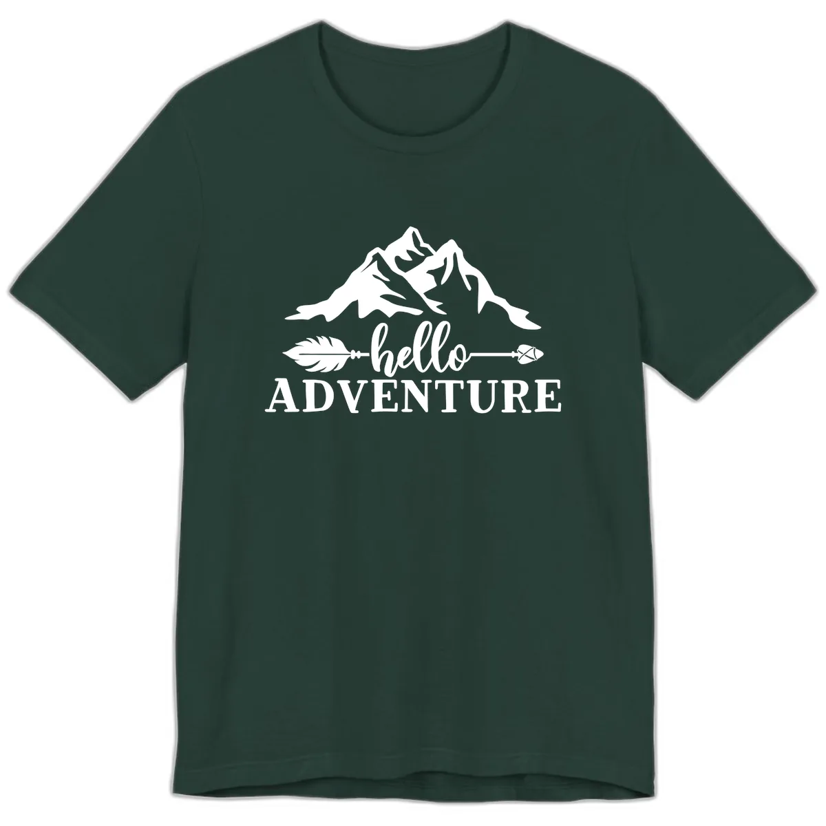 Hello Adventure Mountain Arrows Premium T-Shirt in Forest
