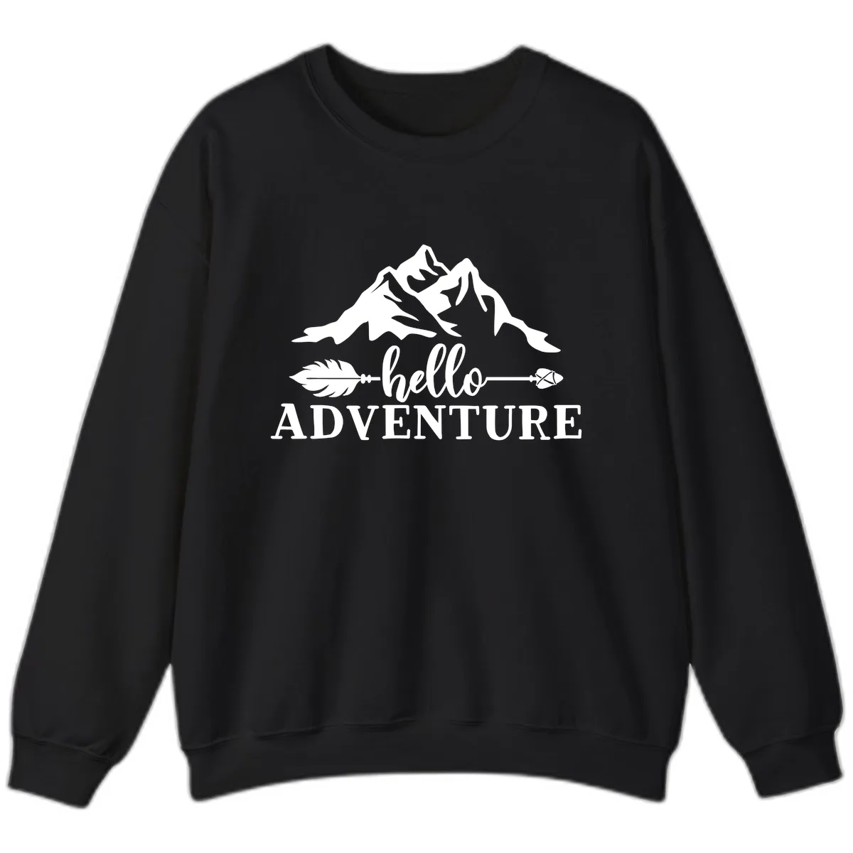 Hello Adventure Mountain Arrows Sweatshirt in Black