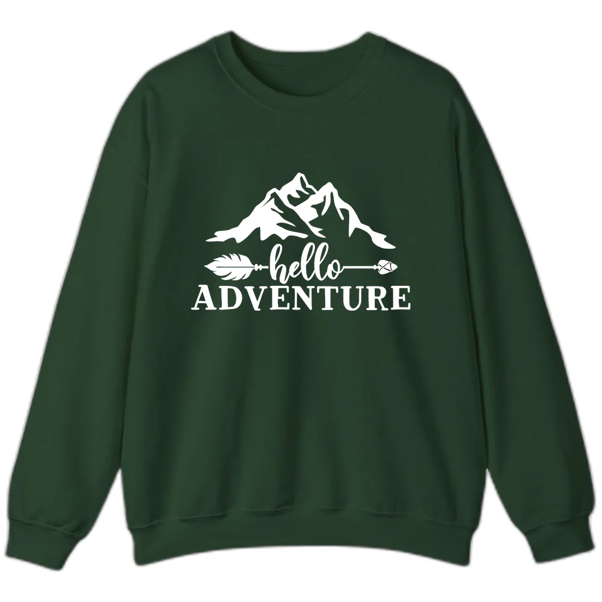 Hello Adventure Mountain Arrows Sweatshirt in Forest Green