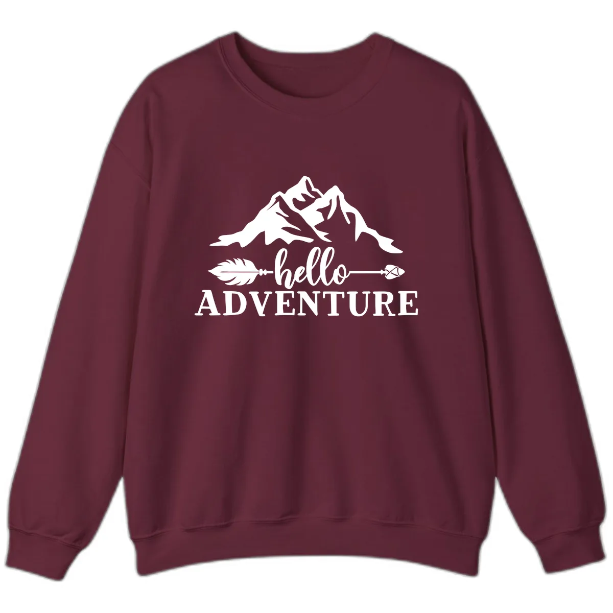 Hello Adventure Mountain Arrows Sweatshirt in Maroon