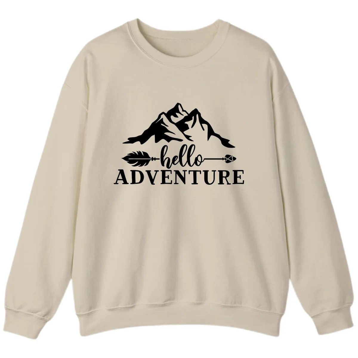 Hello Adventure Mountain Arrows Sweatshirt in Sand