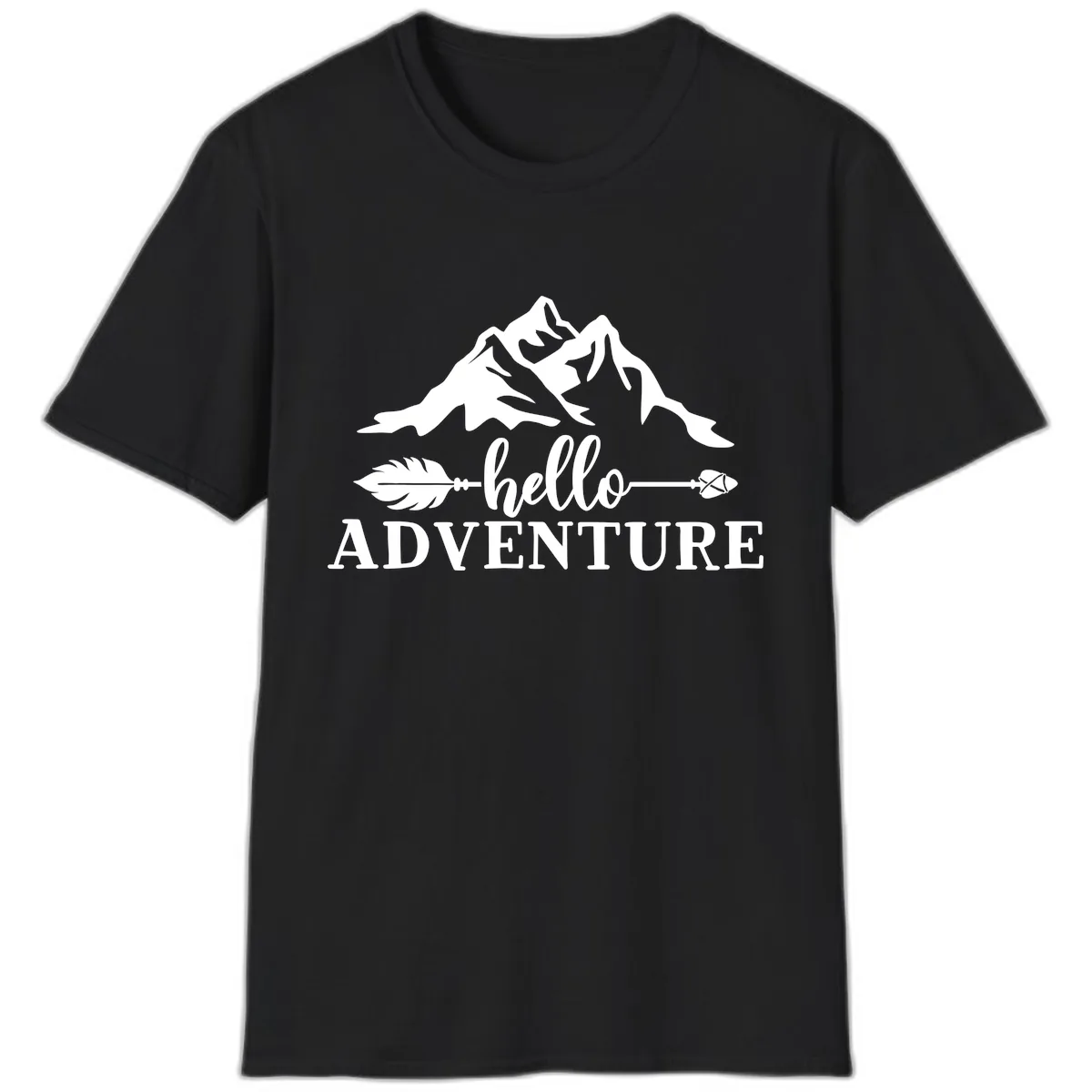 Hello Adventure Mountain Arrows T-Shirt in Black