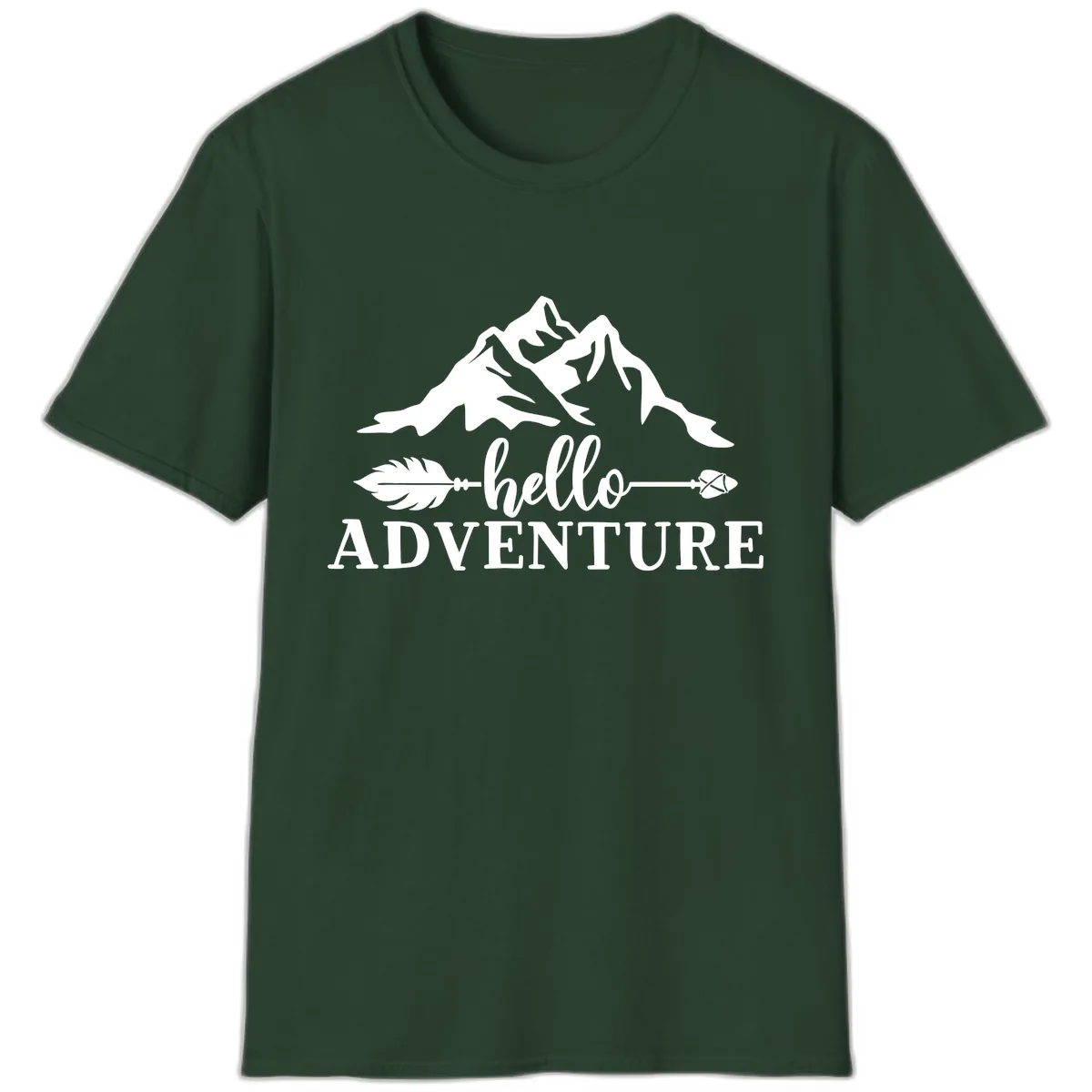 Hello Adventure Mountain Arrows T-Shirt in Forest Green