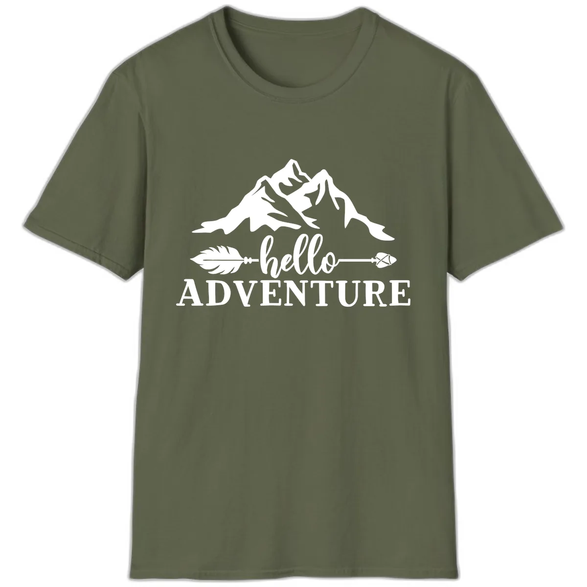 Hello Adventure Mountain Arrows T-Shirt in Military Green