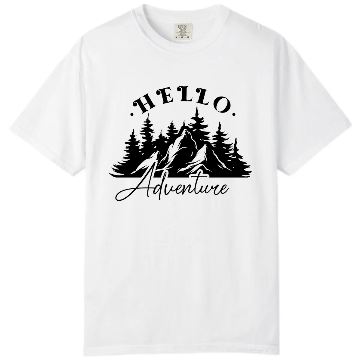 Hello Adventure Mountain Wilderness Comfort Color in White