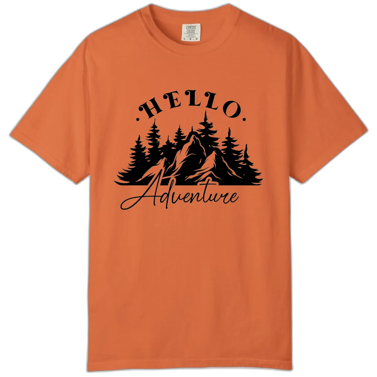 Hello Adventure Mountain Wilderness Comfort Color in Burnt Orange