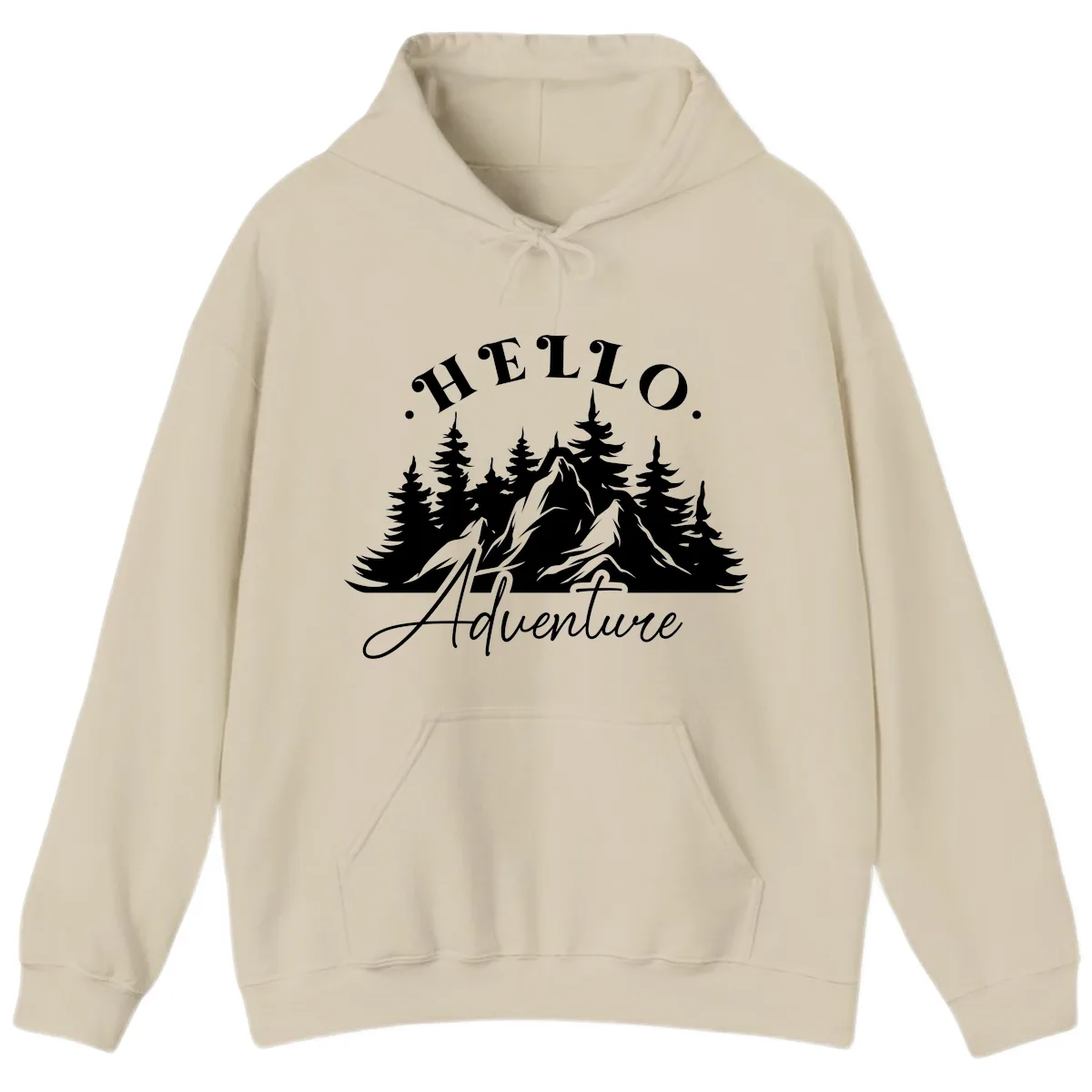 Hello Adventure Mountain Wilderness Hoodie in Sand